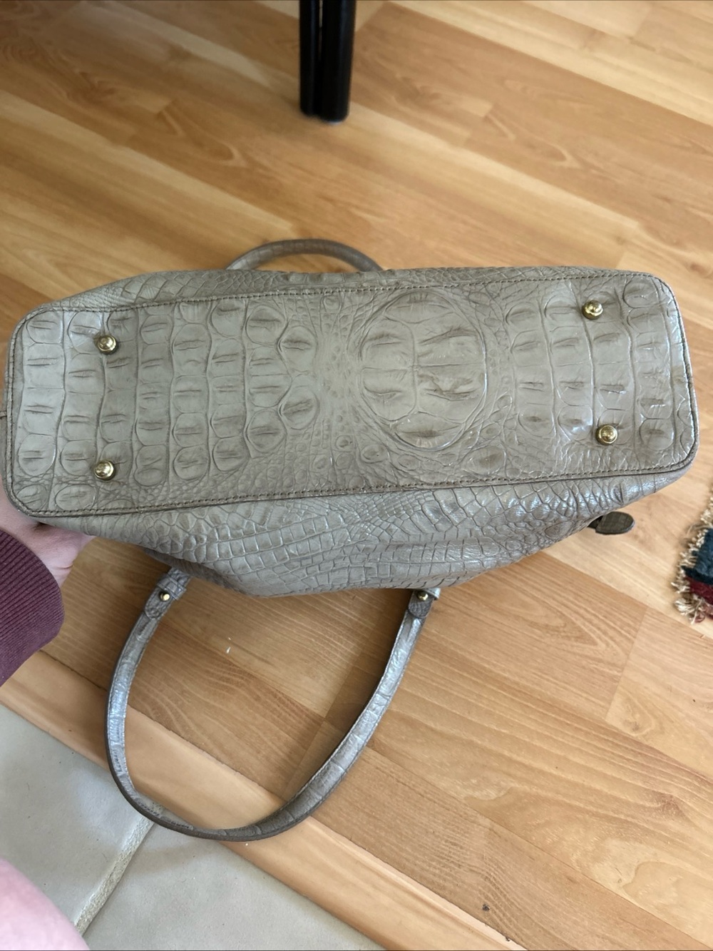 Brahmin Gray Croc-Embossed Tote - Picture 4 of 6